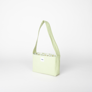 Mini sac en coton vert pomme THEANA – vue 3/4 mini sac en coton vert pomme – vue 3/4 – marque Theana