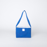 Mini sac bleu électrique THEANA en tissu mini sac bleu électrique en tissu avec doublure blanche rayée bleue et bouton aimanté – marque Theana