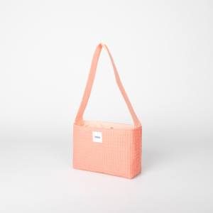 mini sac terracotta en coton nid d’abeille – vue 3/4 – marque THEANA