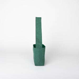 Mini sac vert sapin Theana – profil mini sac vert sapin en tissu vu de profil – marque THEANA