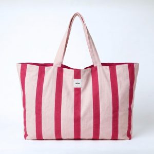 BERRY SWIRL - Tote XL rayé rose & framboise