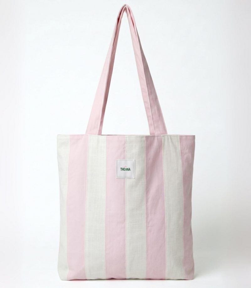 93 PINK SOFT SERVE - Tote rayé rose & blanc
