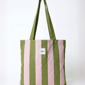 95 SUMMER SWIRL - Tote rayé rose & vert