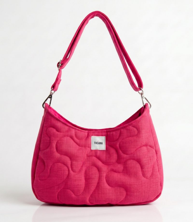 Mini sac bandoulière framboise THEANA – fabrication française