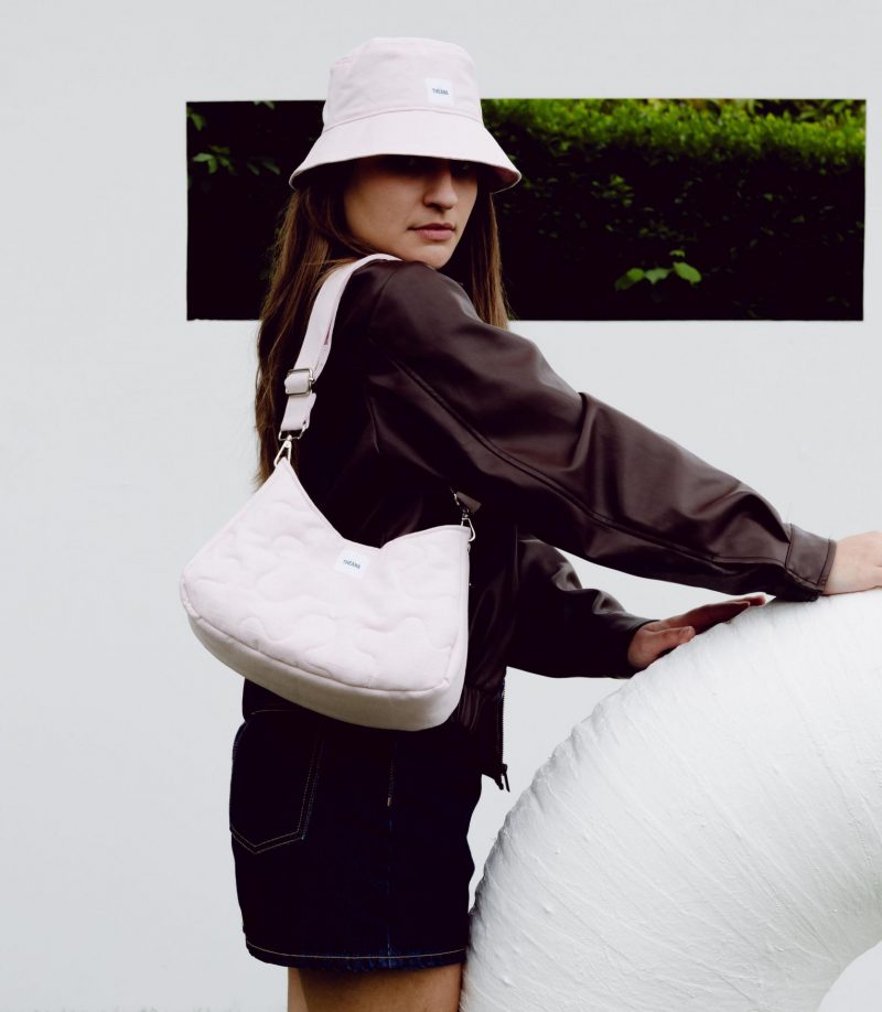 BLUSH CREAM porté épaule – THEANA Mini sac rose poudré porté épaule THEANA