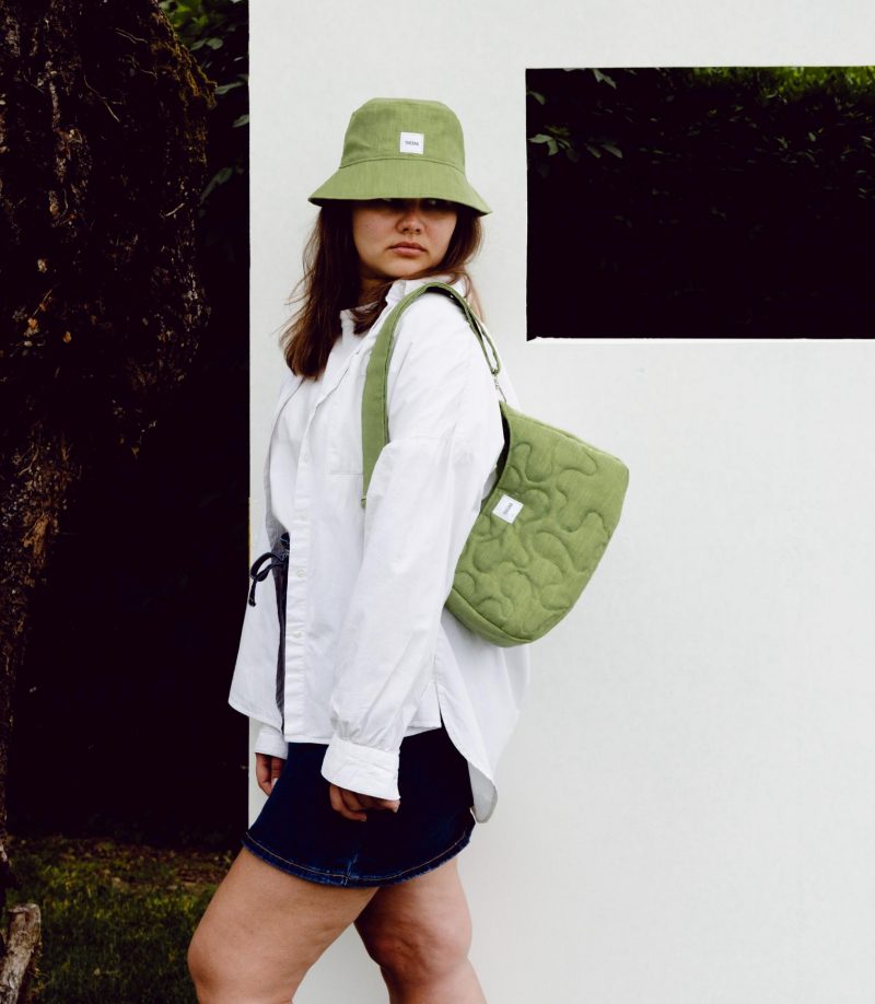Mini sac vert porté épaule THEANA